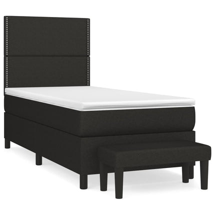 kontinentalseng med madras 90x200 cm stof sort