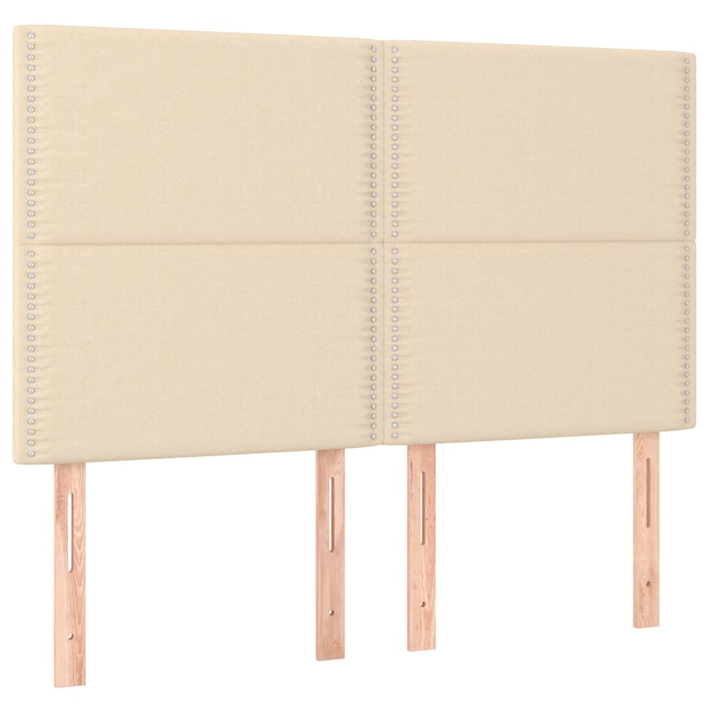 kontinentalseng med madras 140x190 cm stof cremefarvet