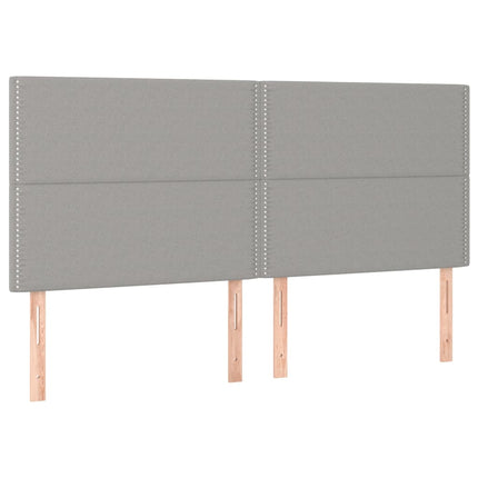 kontinentalseng med madras 200x200 cm stof lysegrå
