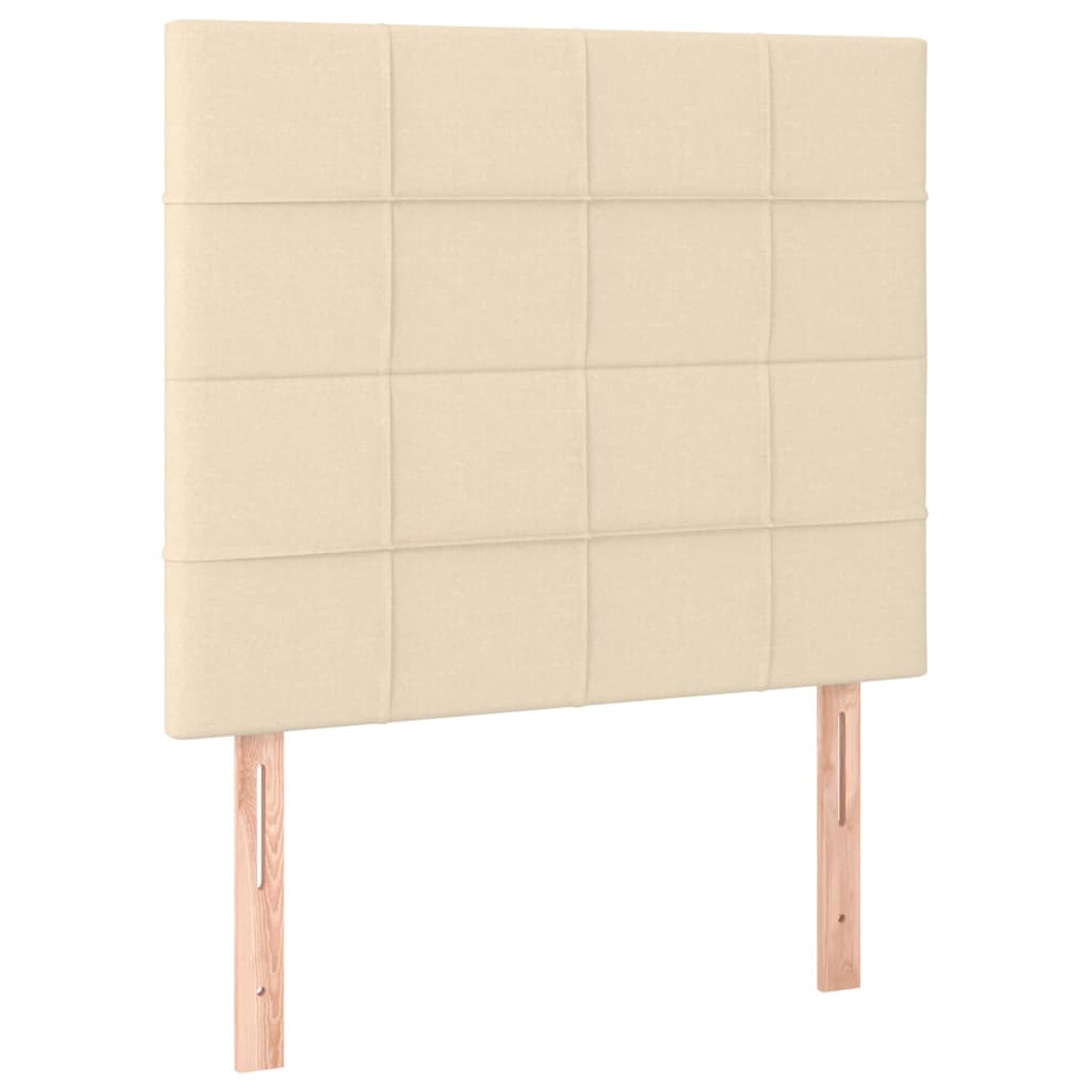 kontinentalseng med madras 80x200 cm stof cremefarvet