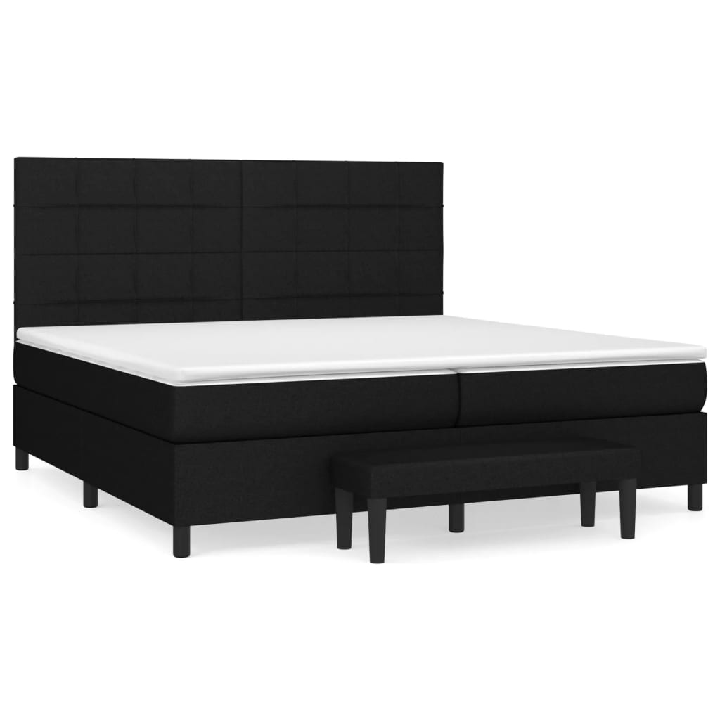 kontinentalseng med madras 200x200 cm stof sort