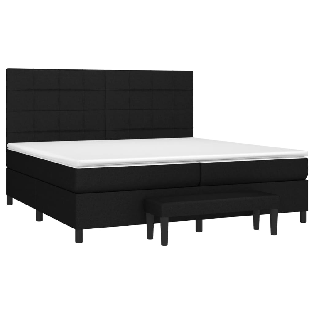 kontinentalseng med madras 200x200 cm stof sort