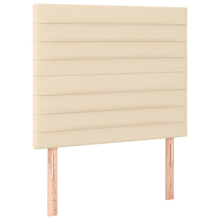 kontinentalseng med madras 90x190 cm stof cremefarvet