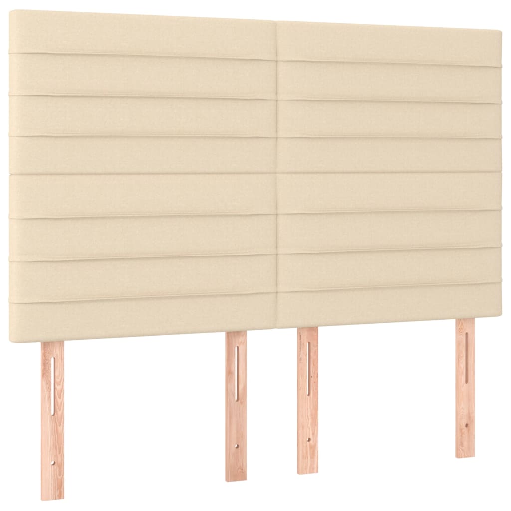 kontinentalseng med madras 140x190 cm stof cremefarvet