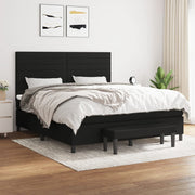 kontinentalseng med madras 160x200 cm stof sort