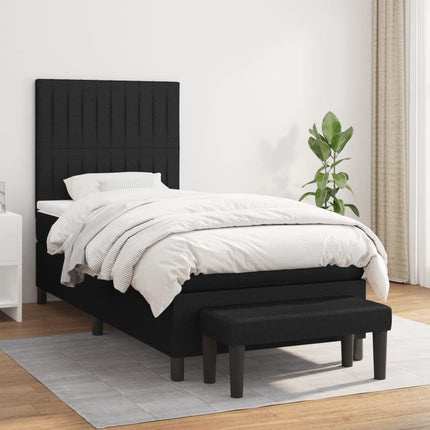 kontinentalseng med madras 90x200 cm stof sort