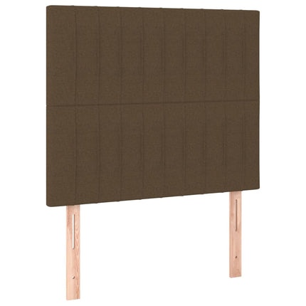 kontinentalseng med madras 90x200 cm stof mørkebrun