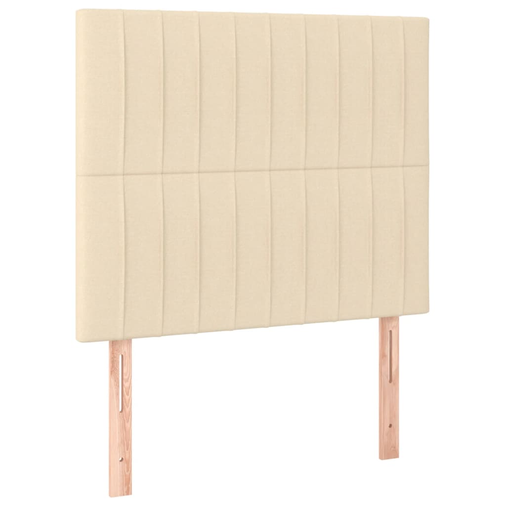 kontinentalseng med madras 90x200 cm stof cremefarvet
