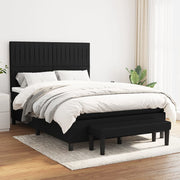 kontinentalseng med madras 140x190 cm stof sort