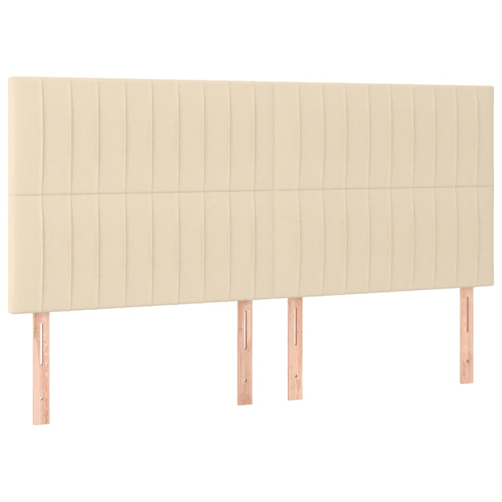 kontinentalseng med madras 200x200 cm stof cremefarvet