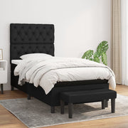 kontinentalseng med madras 80x200 cm stof sort