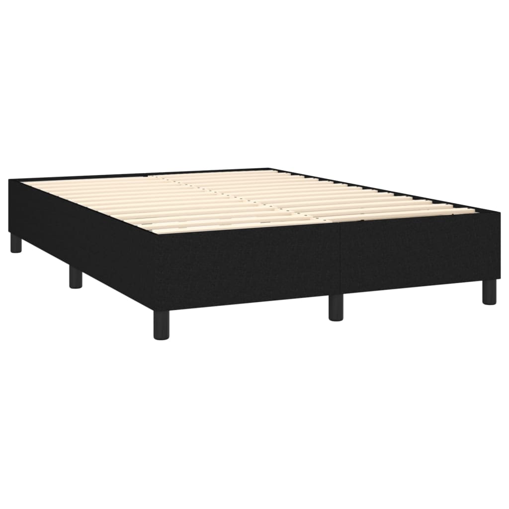 kontinentalseng med madras 140x190 cm stof sort