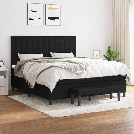 kontinentalseng med madras 160x200 cm stof sort