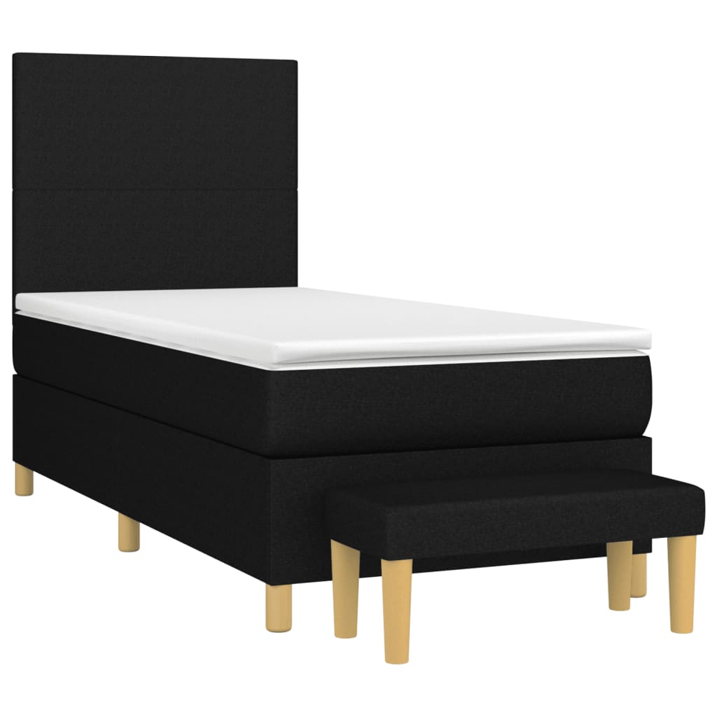 kontinentalseng med madras 80x200 cm stof sort