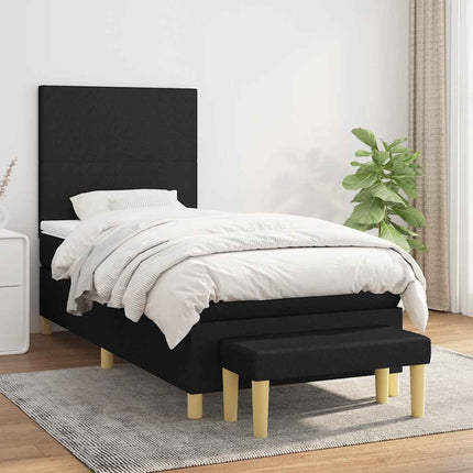 kontinentalseng med madras 90x200 cm stof sort