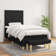 kontinentalseng med madras 100x200 cm stof sort