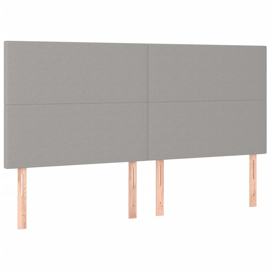 kontinentalseng med madras 200x200 cm stof lysegrå
