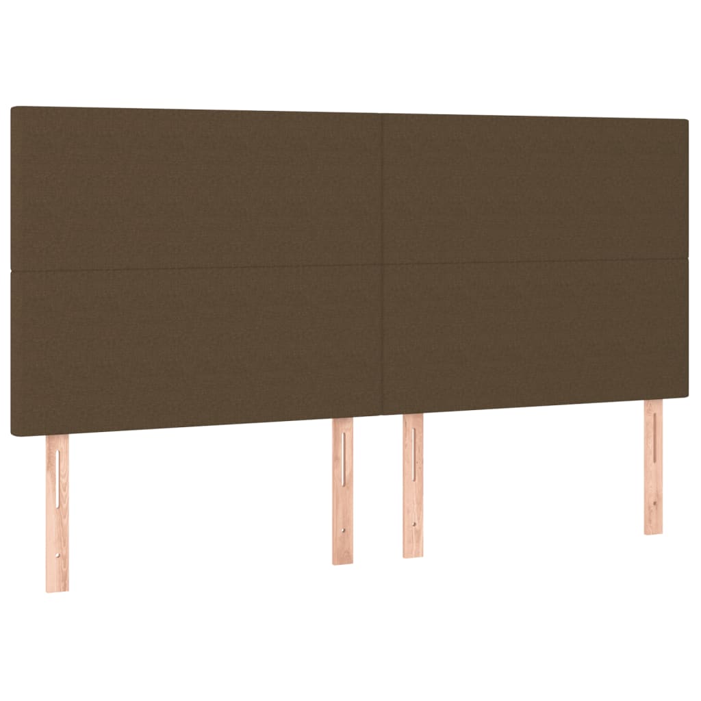 kontinentalseng med madras 200x200 cm stof mørkebrun