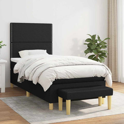 kontinentalseng med madras 80x200 cm stof sort