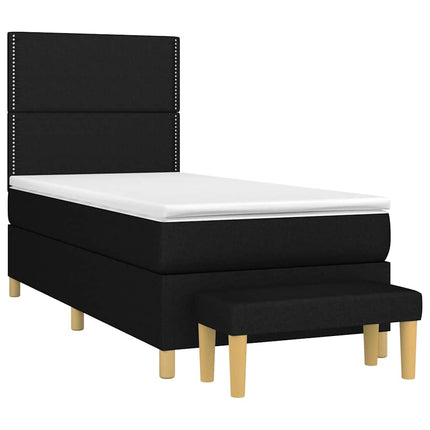 kontinentalseng med madras 90x190 cm stof sort