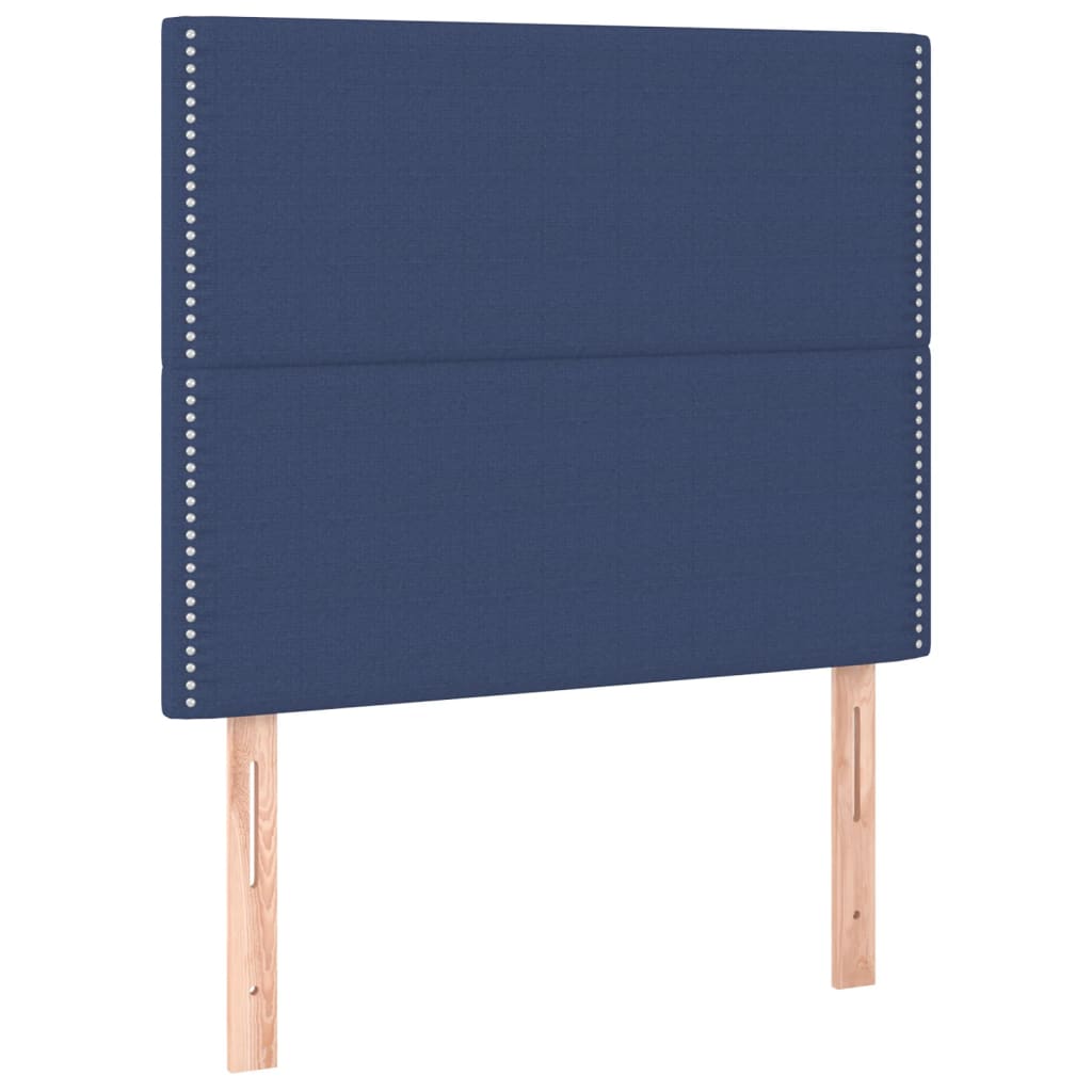 kontinentalseng med madras 90x200 cm stof blå