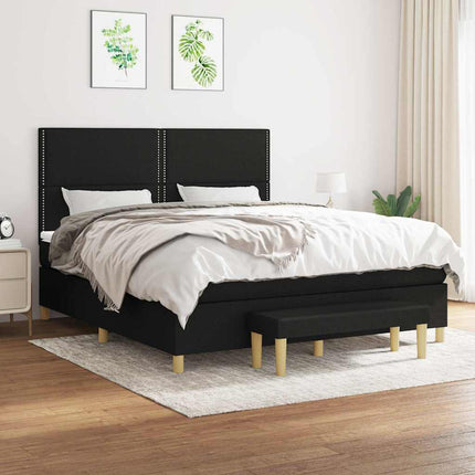 kontinentalseng med madras 160x200 cm stof sort