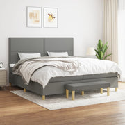 kontinentalseng med madras 200x200 cm stof mørkegrå