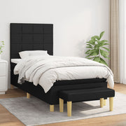 kontinentalseng med madras 100x200 cm stof sort