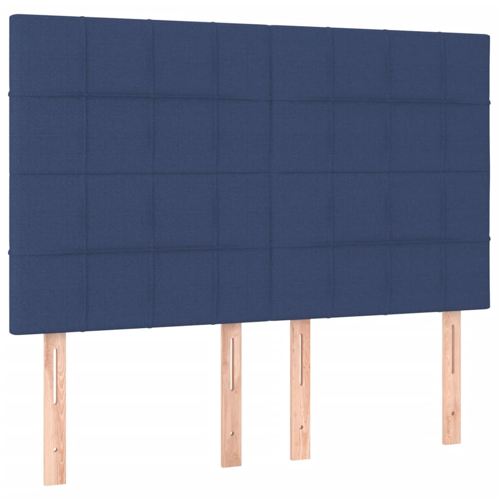 kontinentalseng med madras 140x190 cm stof blå