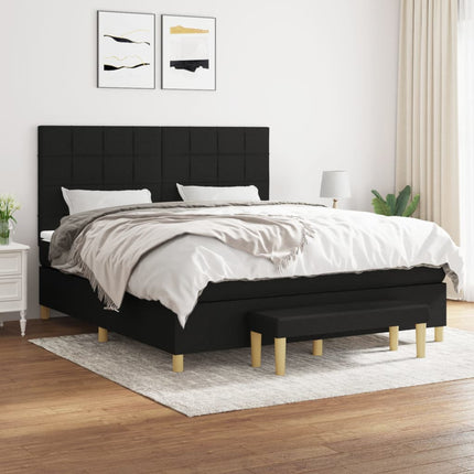 kontinentalseng med madras 180x200 cm stof sort