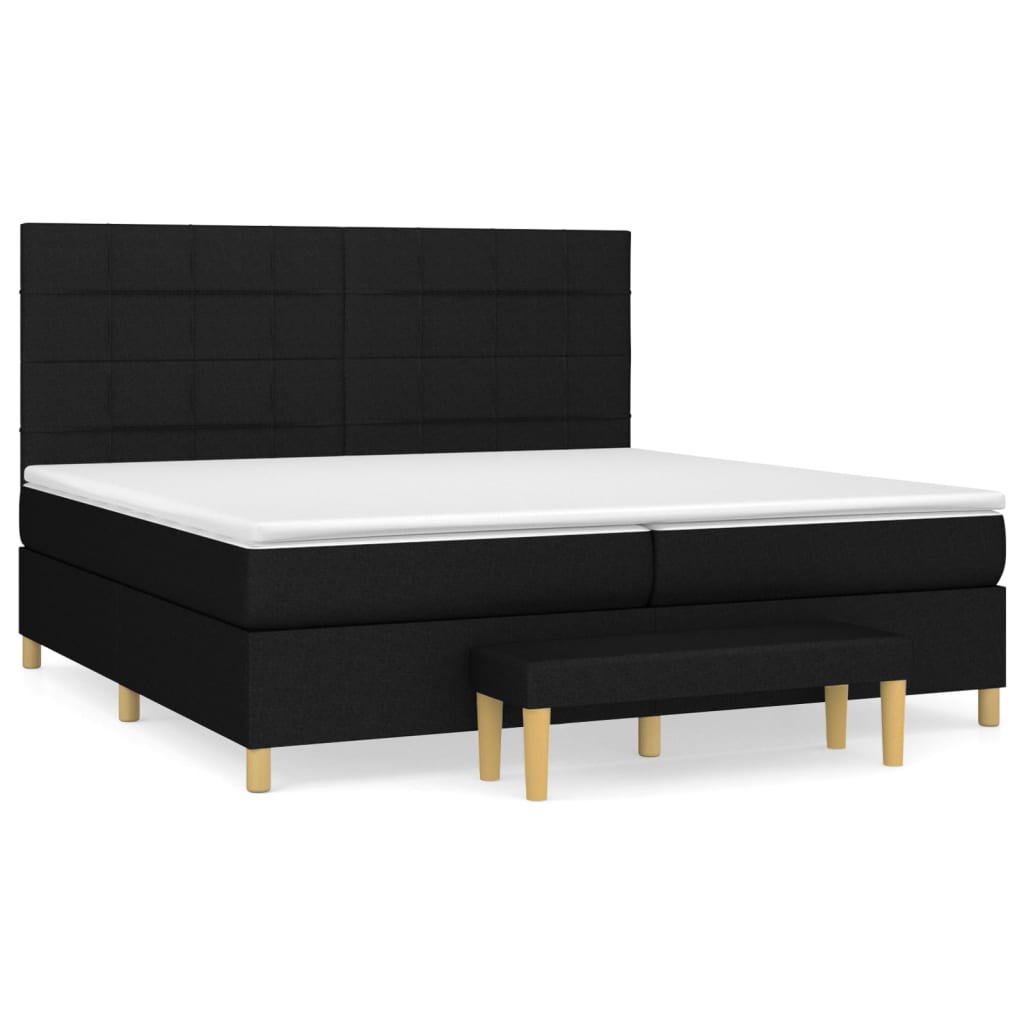 kontinentalseng med madras 200x200 cm stof sort