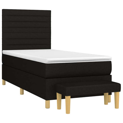 kontinentalseng med madras 100x200 cm stof sort