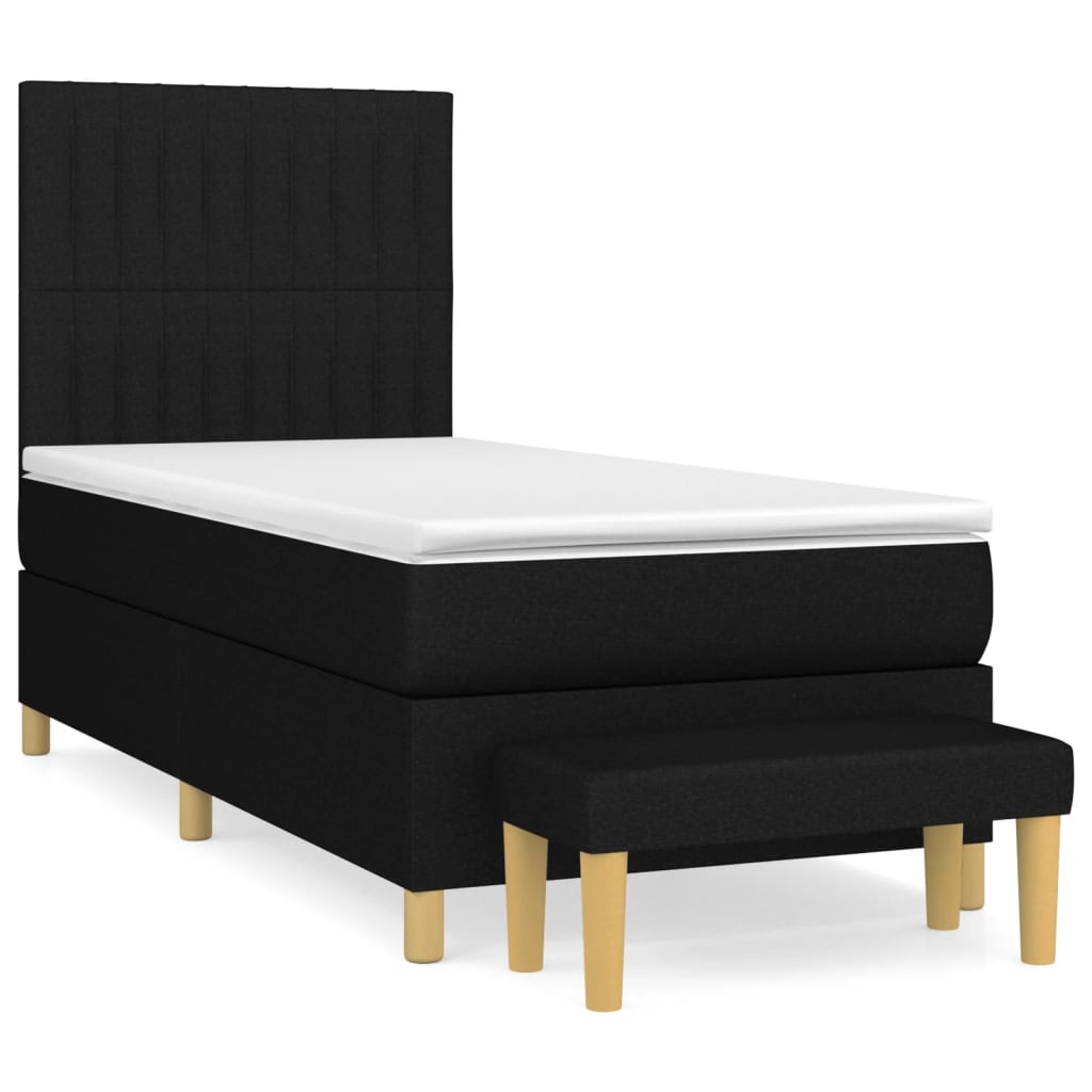 kontinentalseng med madras 80x200 cm stof sort
