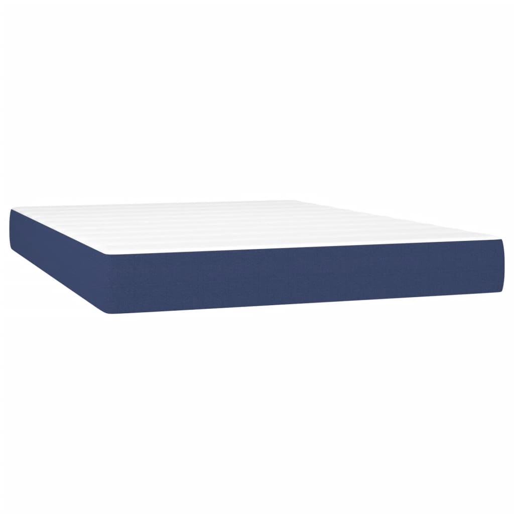 kontinentalseng med madras 140x190 cm stof blå