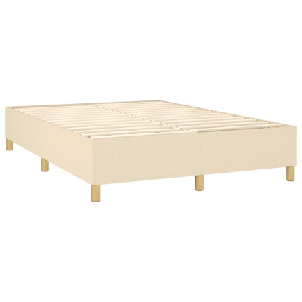 kontinentalseng med madras 140x190 cm stof cremefarvet