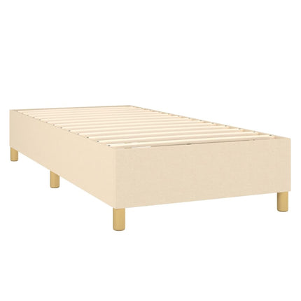 kontinentalseng med madras 90x200 cm stof cremefarvet