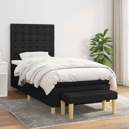 kontinentalseng med madras 100x200 cm stof sort