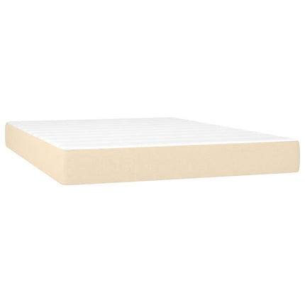 kontinentalseng med madras 140x190 cm stof cremefarvet