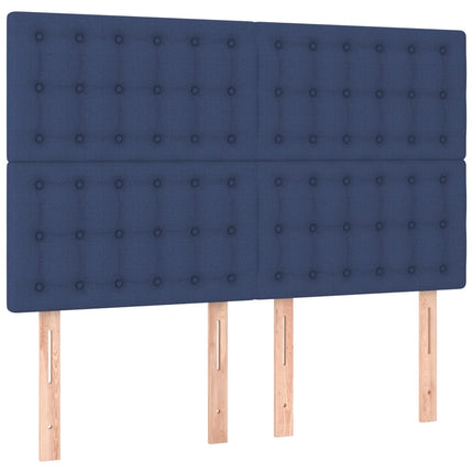 kontinentalseng med madras 140x190 cm stof blå