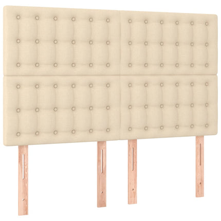 kontinentalseng med madras 140x200 cm stof cremefarvet