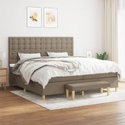 kontinentalseng med madras 200x200 cm stof gråbrun