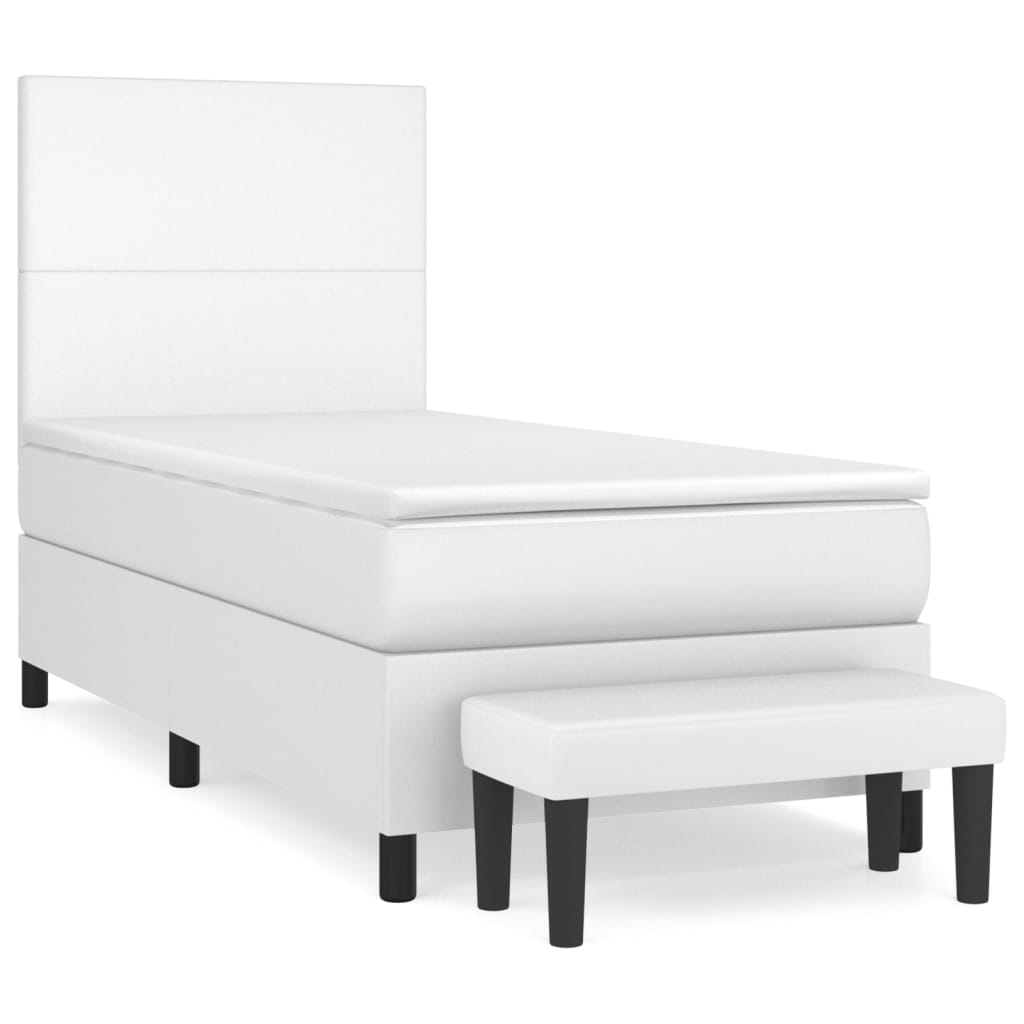 kontinentalseng med madras 80x200 cm kunstlæder hvid