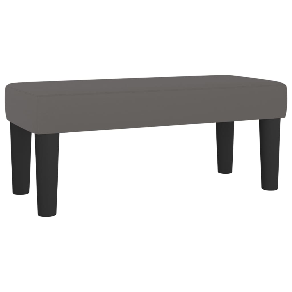 kontinentalseng med madras 90x190 cm kunstlæder grå