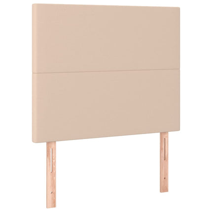 kontinentalseng 90x190 cm kunstlæder cappuccinofarvet