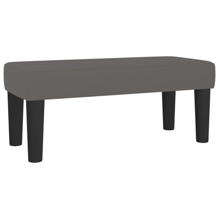 kontinentalseng med madras 90x200 cm kunstlæder grå