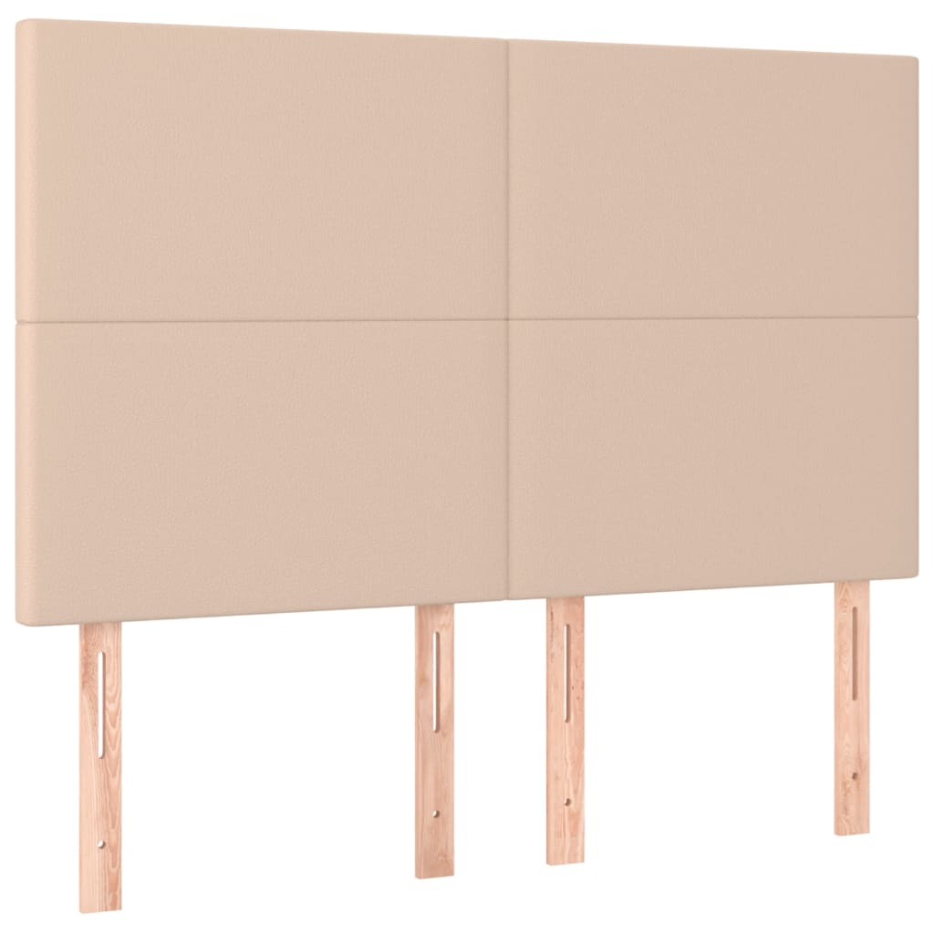 kontinentalseng 140x190 cm kunstlæder cappuccinofarvet