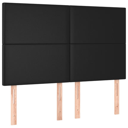 kontinentalseng med madras 140x200 cm kunstlæder sort