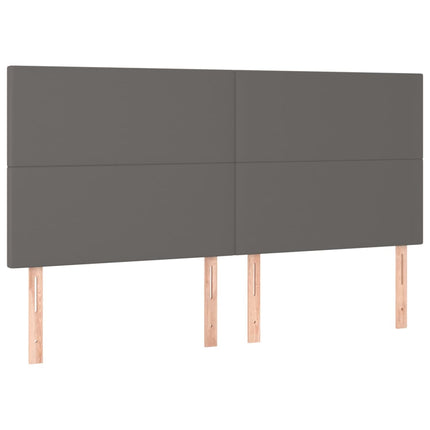 kontinentalseng med madras 180x200 cm kunstlæder grå