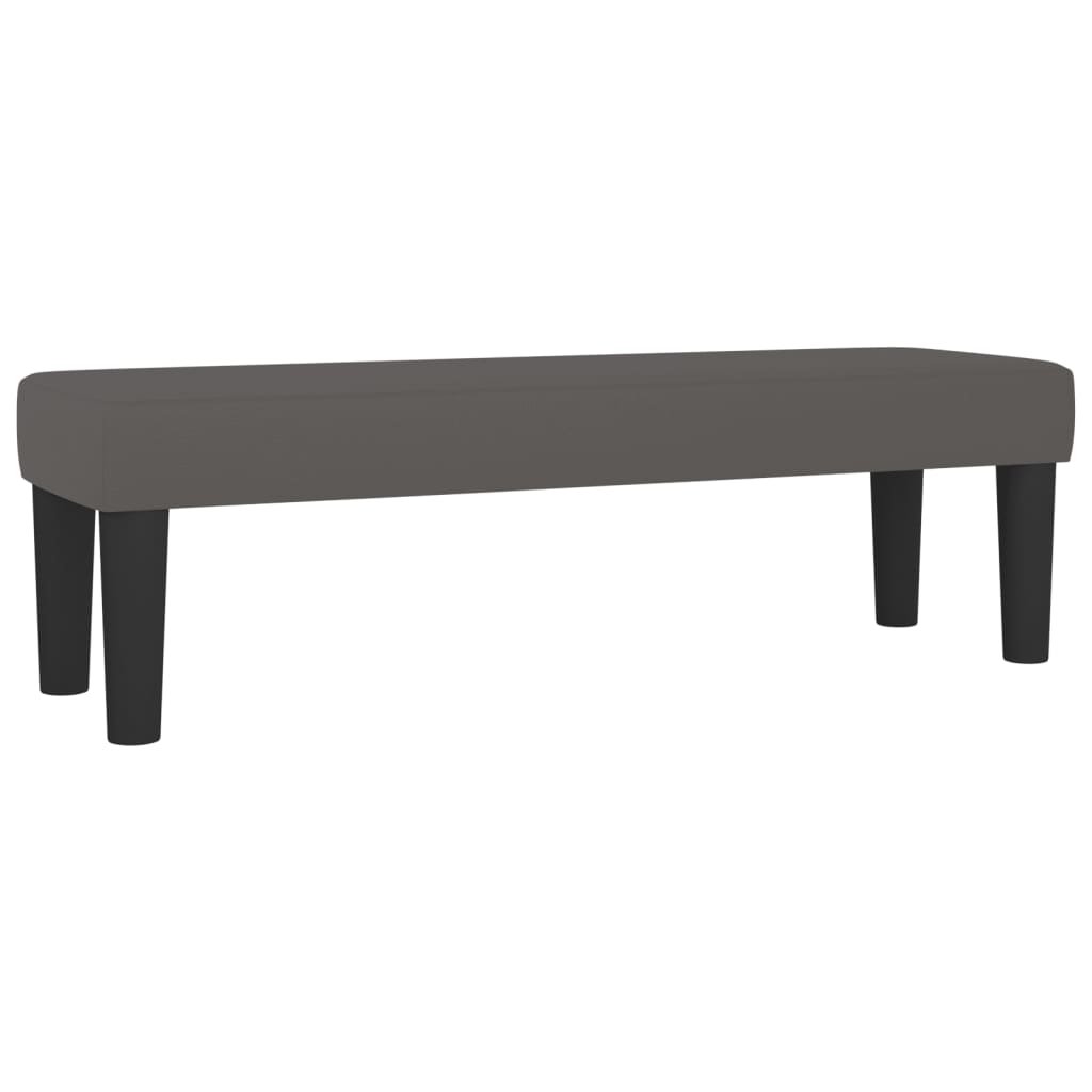 kontinentalseng med madras 140x190 cm kunstlæder grå