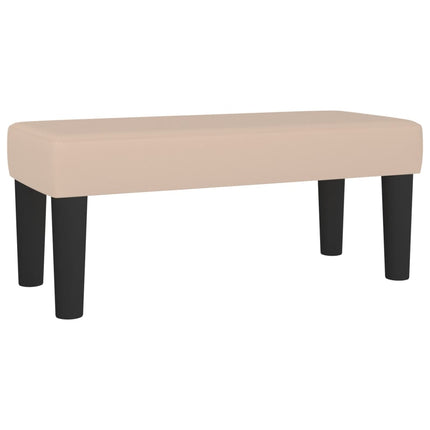 kontinentalseng 100x200 cm kunstlæder cappuccinofarvet